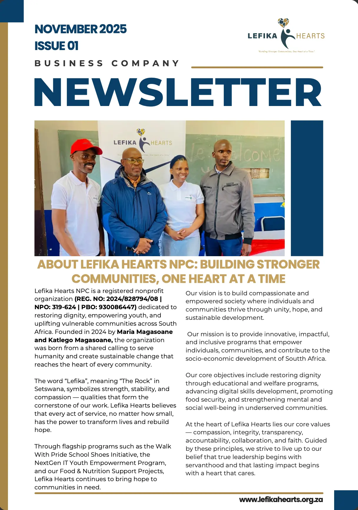 Lefika Hearts Newsletter